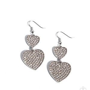Elegant Silver Heart Drop Earrings